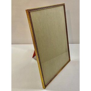Intricate Brass Floral Gold Vertical Stand Up Easel‎ Back Frame Vintage